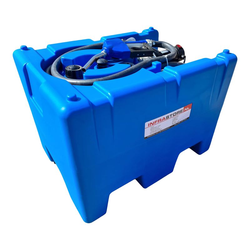 Infracube® 210 liter mobiele AdBluetank met 12 Volt pomp met automatisch vulpistool