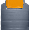 2500 liter opslagtank voor Diesel voorzien van 230 Volt pomp, filter en literteller en slanghaspel. Dubbelwandig met lekdetectie.